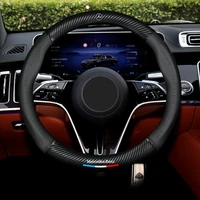 3d embossing carbon fiber leather car steering wheel cover for mercedes benz w176 w205 w213 w222 w223 w247 b c e s car interior