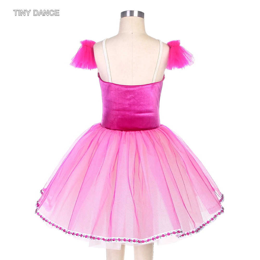 Романтичная юбка-пачка для девочек и женщин ярко-розовый бархатный лиф со слоями