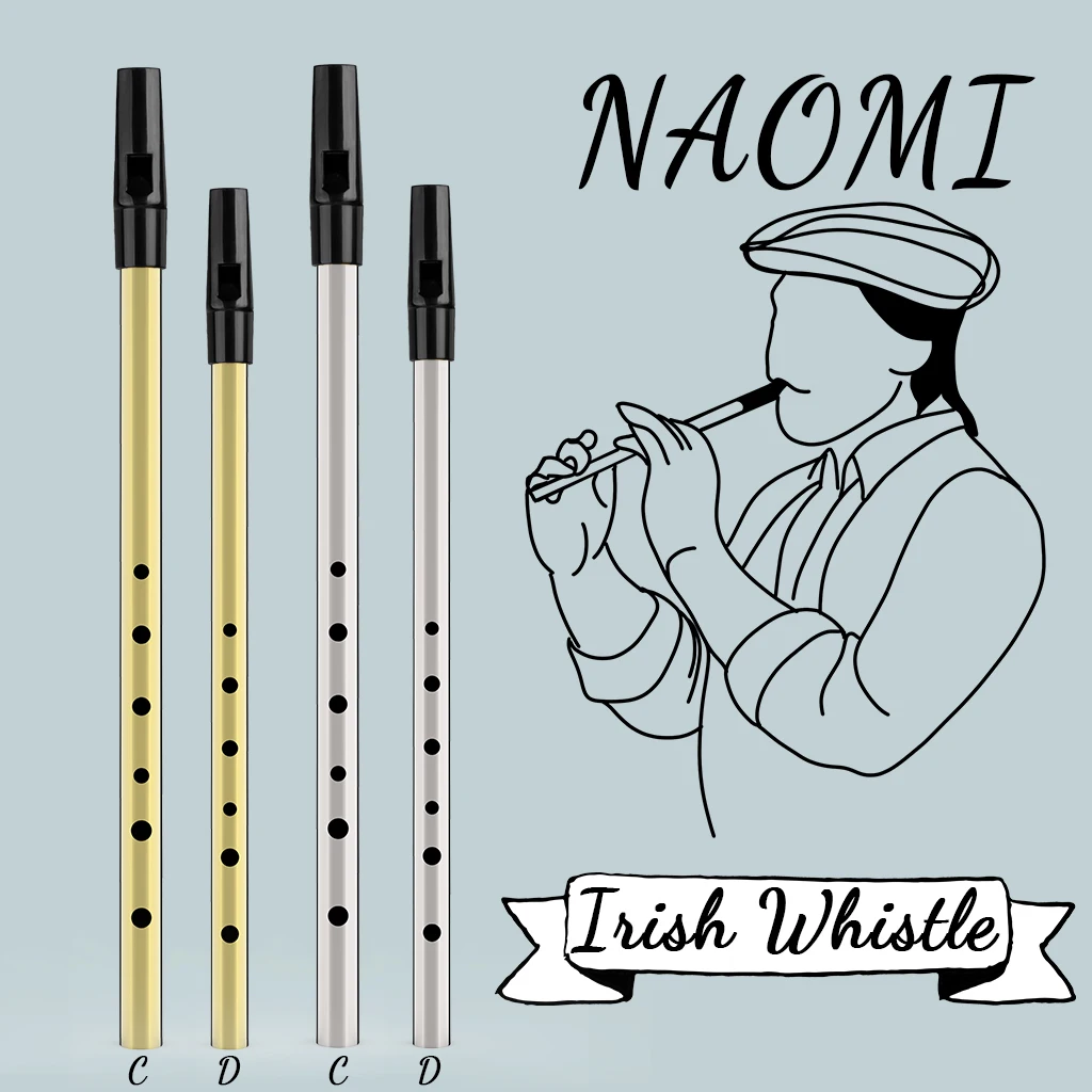 NAOMI C Key 6 Holes Flute Irish Tin Whistle Flute Ireland Woodwind Instrument Flauta Mini Pocket Penny Whistle enlarge