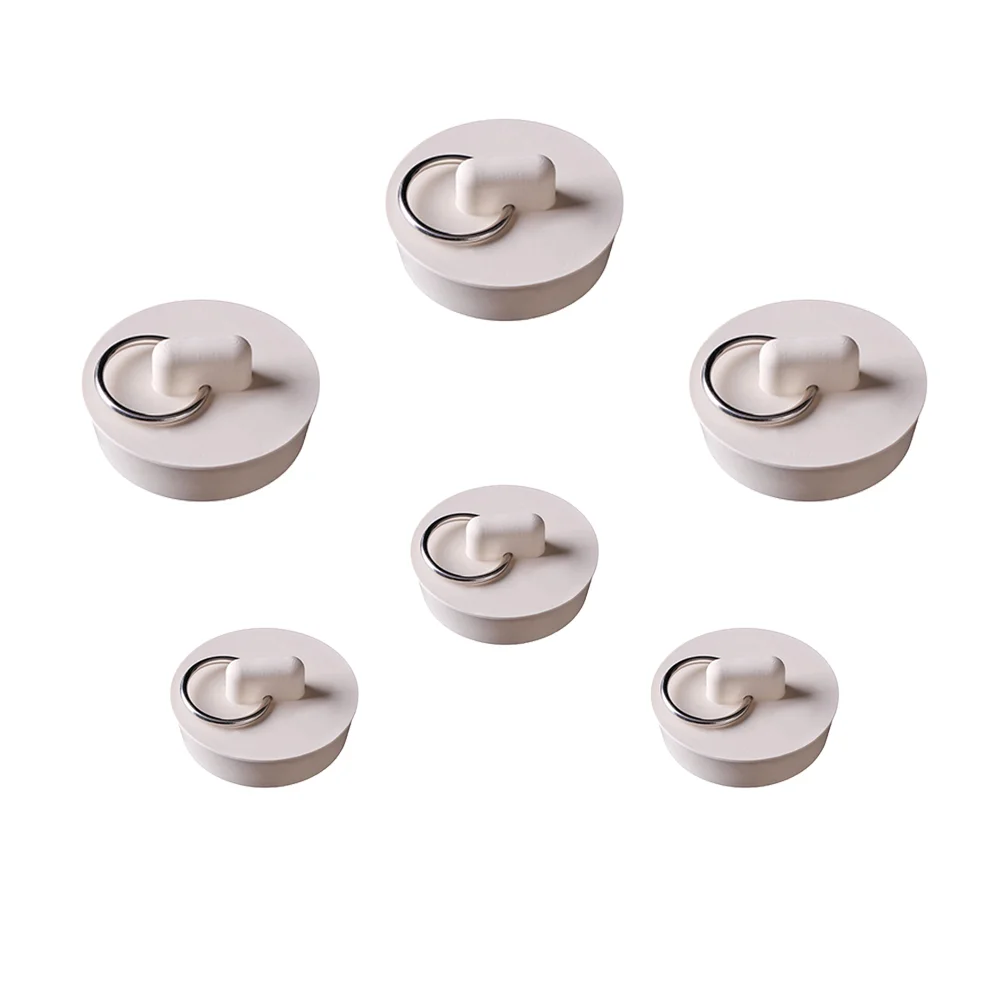 

6pcs Drain Stoppers Rubber Sink Stoppers Bathtub Drain Stopper Plugs with Ring
