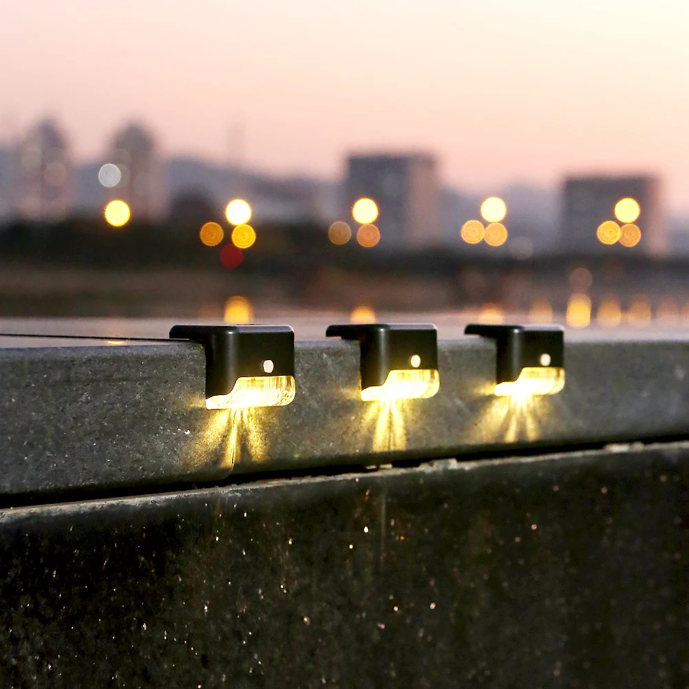 

4pcs Solar Stair Light LED Solar Sensor Wall Fence Lamp Waterproof Home Garden Yard Park Street Lighting Accessories