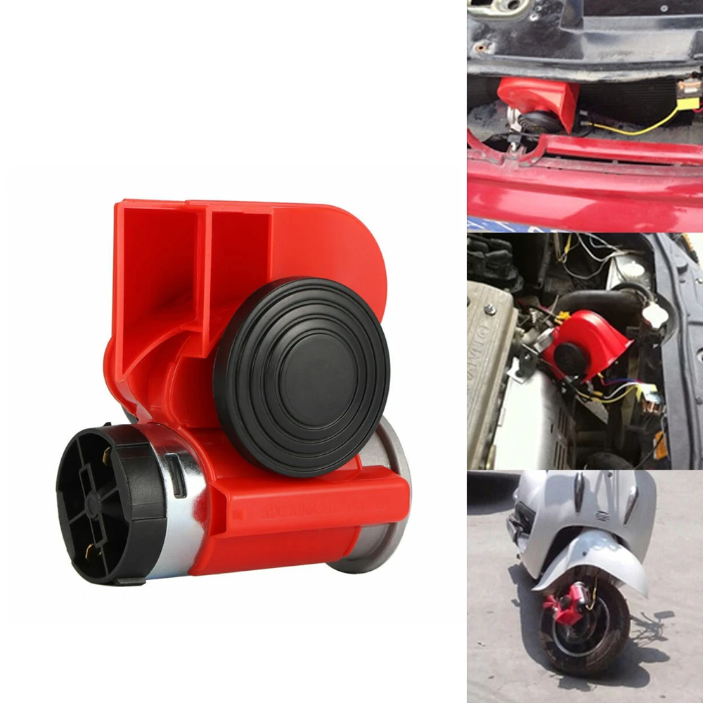 

12V Car Modified Electric Air Horn Dual Tone Speaker Snail Shape Loudspeaker For Auto Truck Vehicle Boat Caravan Motorcycle