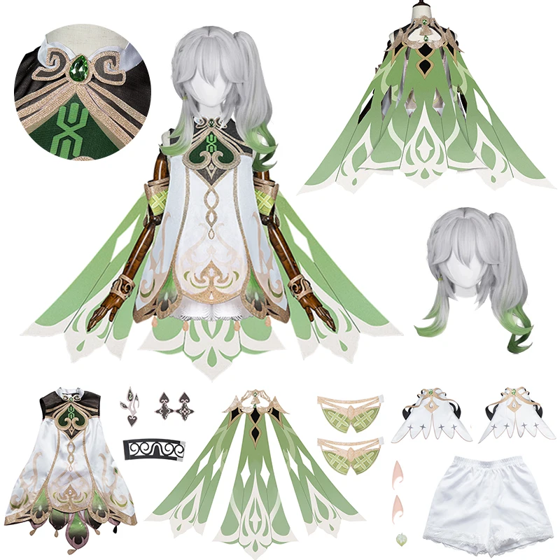 

Genshin Impact Nahida Lesser Lord Kusanali Cosplay Costume Wig Dress Game Genshin Halloween Party Costumes Outfit for Women