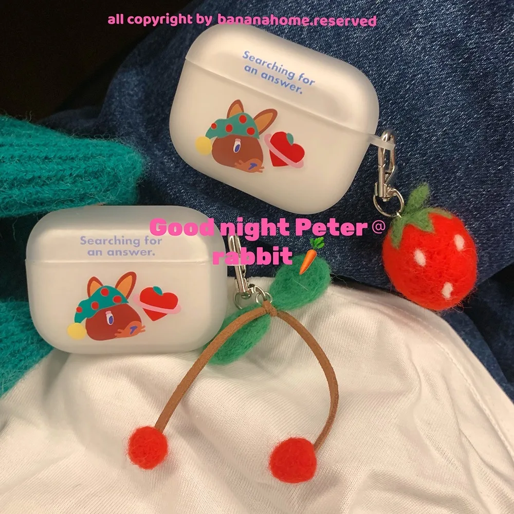 

Cute Cherry Rabbit Case for Apple AirPods 1 2 3 3rd Case for AirPods Pro Case Headphone Cover Wireless Earphone Box Accessories
