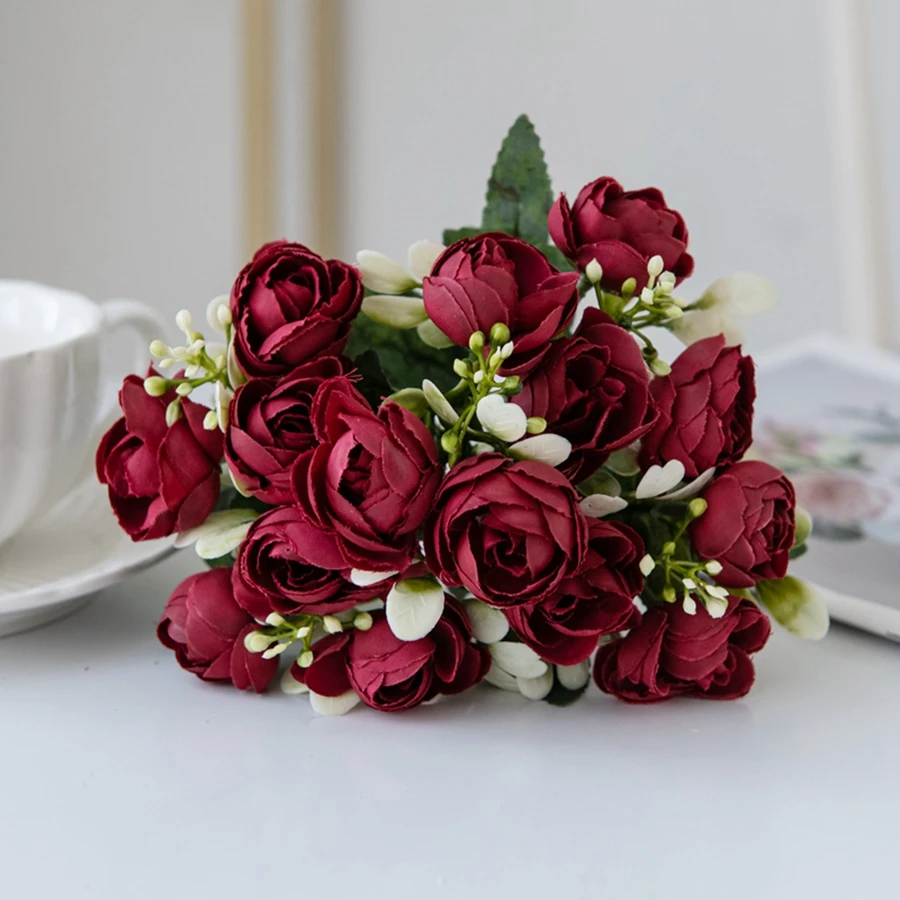 

Искусственные цветы шелковые розы ZQCY