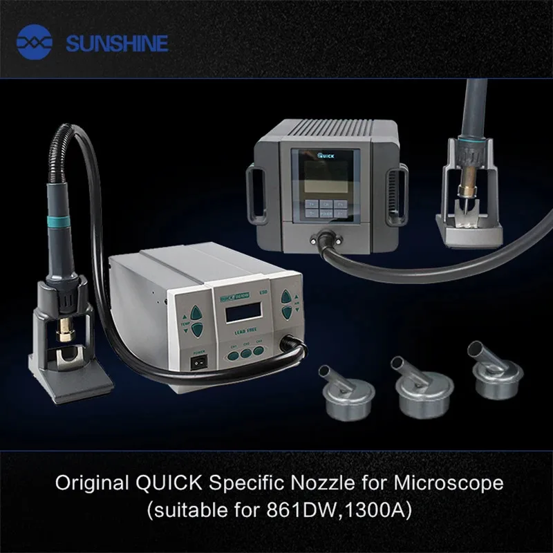 Фото Оригинальная насадка для микроскопа QUICK 6 мм 7 мм 9 мм NK2060W NK2070W NK2090W изогнутая насадка для термофена, предназначенная для 861DW 1300A 858AK №3