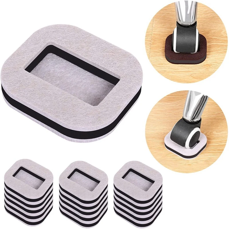 Felt Pads Bottom Furniture Caster Cups Furniture Wheel Stoppers Bed Stoppers, Floor Protectors for Furniture 15PCS