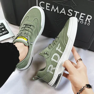 2022 New Fashion Canvas Soft and Comfortable Men's Casual Shoes Trend Versatile Lace-Up Flat Men's S