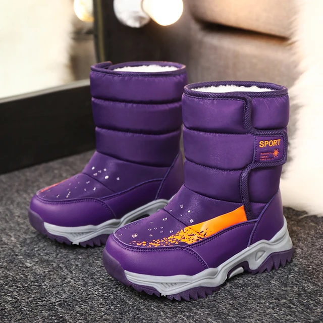 2023 Winter Children Boots Princess Elegant Girls Shoes Water Proof Girl Boy Snow Boots Kids Warm High Quality Plush Boots 3