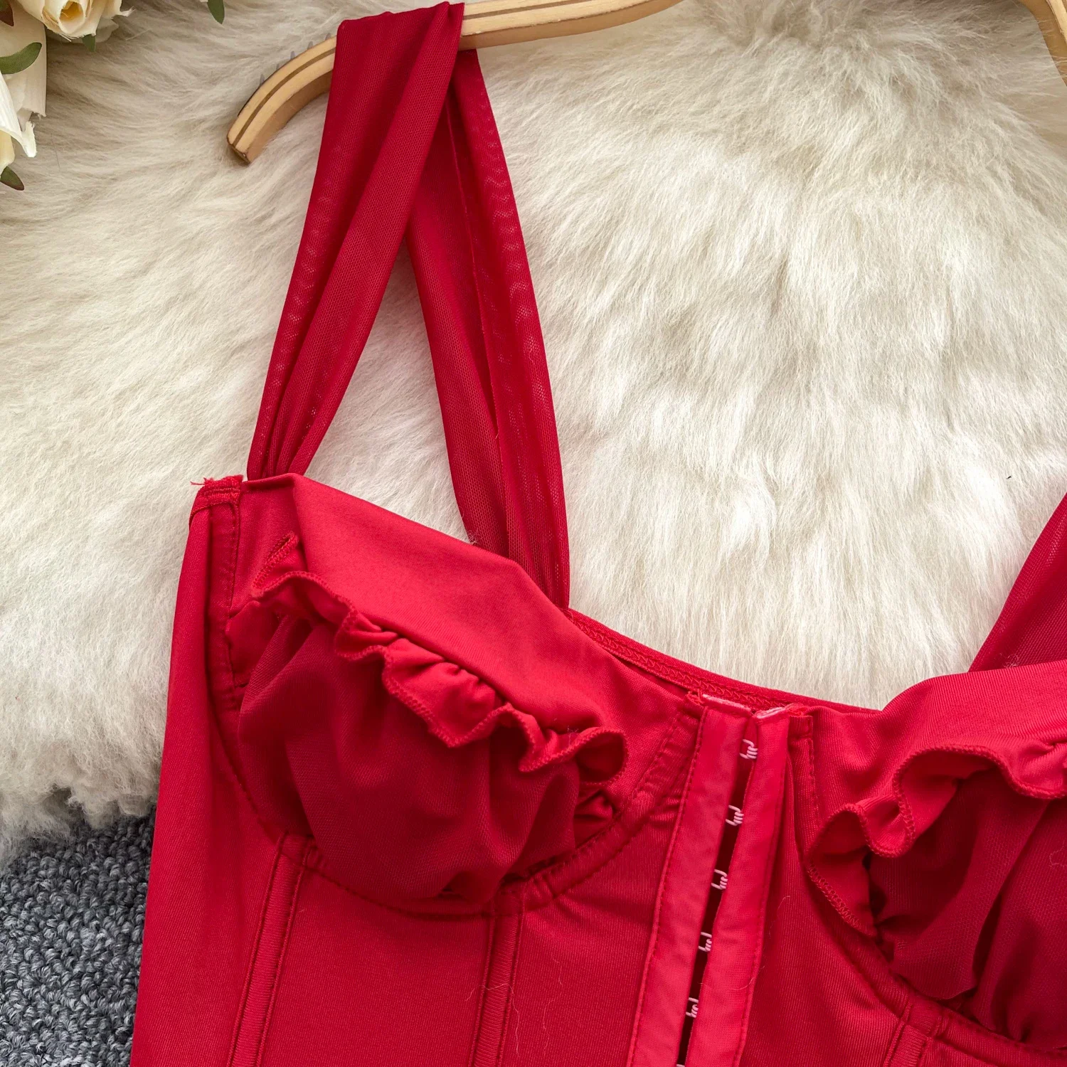 Женский винтажный Топ на пуговицах элегантная майка с бретельками и закрытой