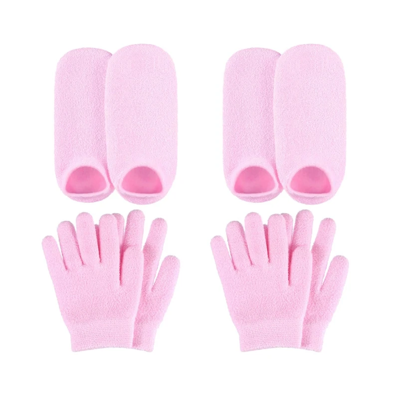 

2X Moisturizing Gel Socks Gloves Set Hands Feet Skin Whitening Care Beauty Spa Treatment Hydrating Cool Booties Socks