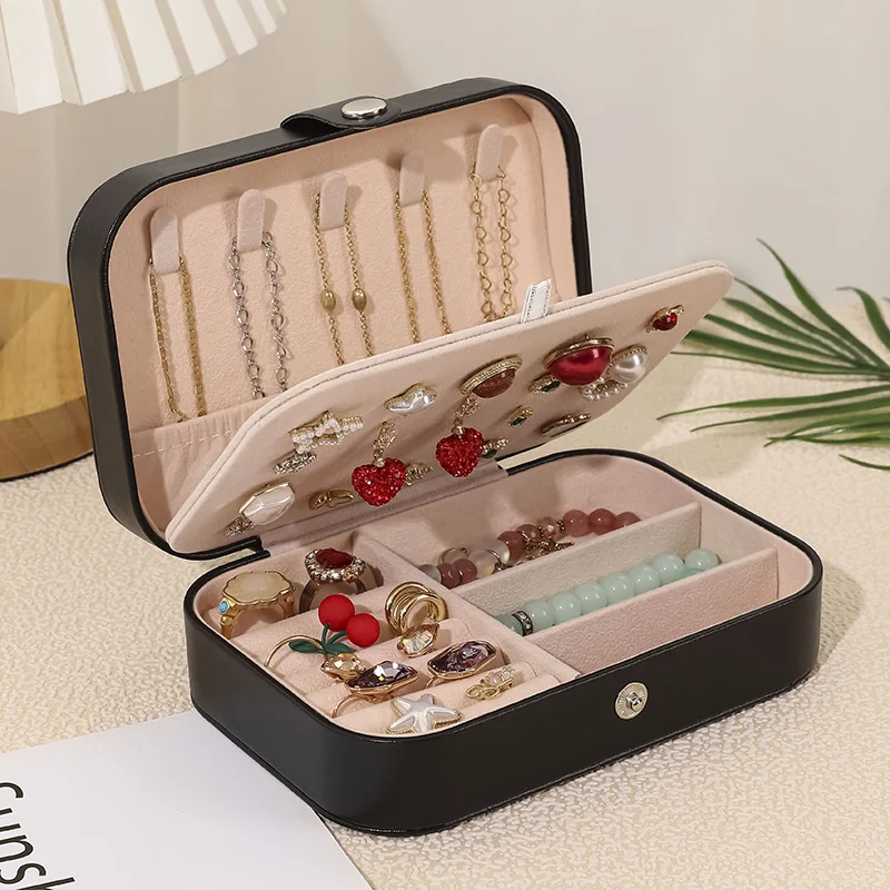 fashion Jewelry Packaging & Display Simple double-layer jewelry boxearrings necklace ring cosmetics storage box jewellery box
