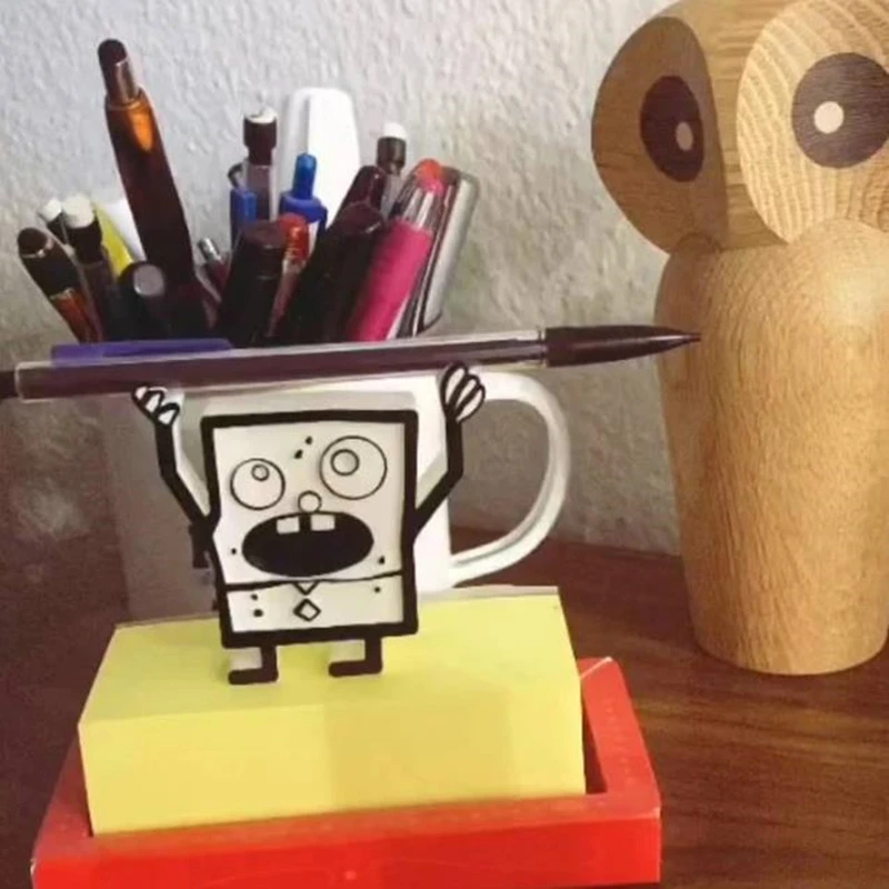 Holder Doodlebob Pencil Holder Office Desk Pen Holder Office Desk Organizer Office Decor Pen Rack