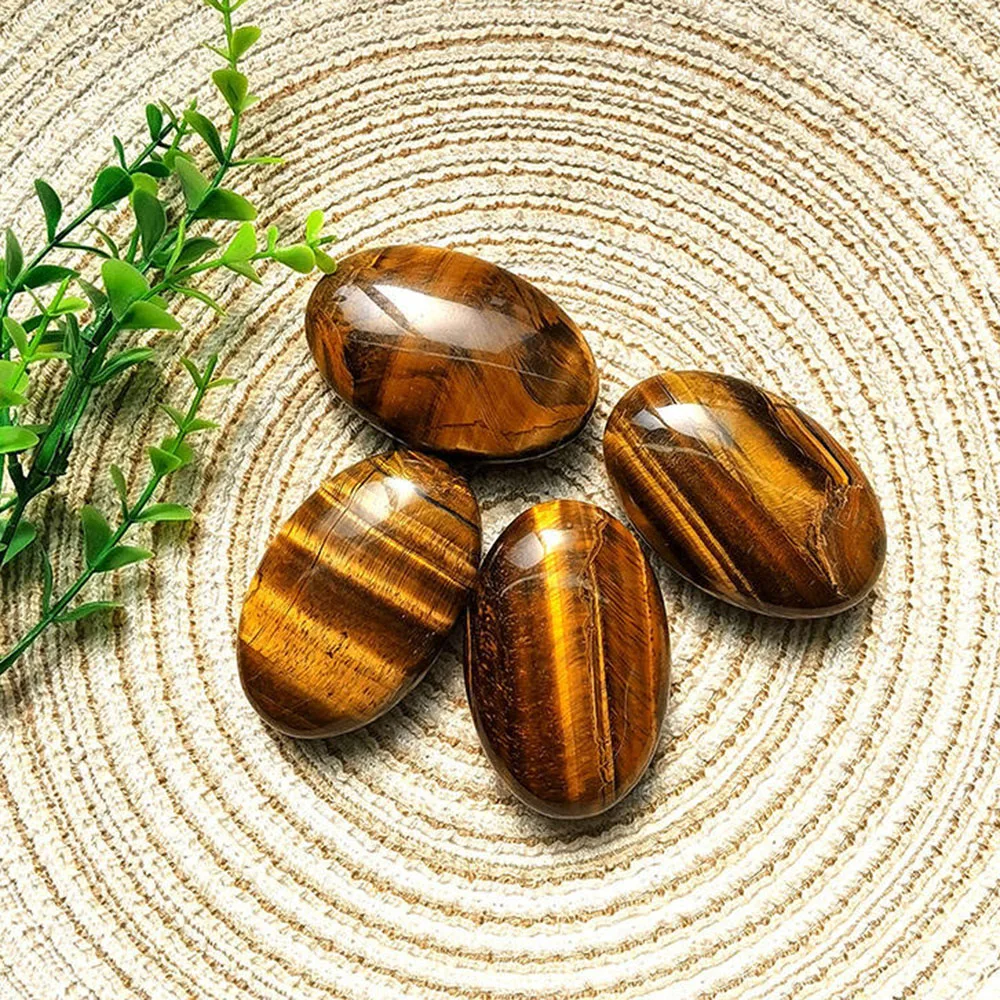 

High Quality Natural Tiger Eye Palm Stone Pocket Worry Stone Carving Healing Energy Crystals For Home Decor Chakra Meditation