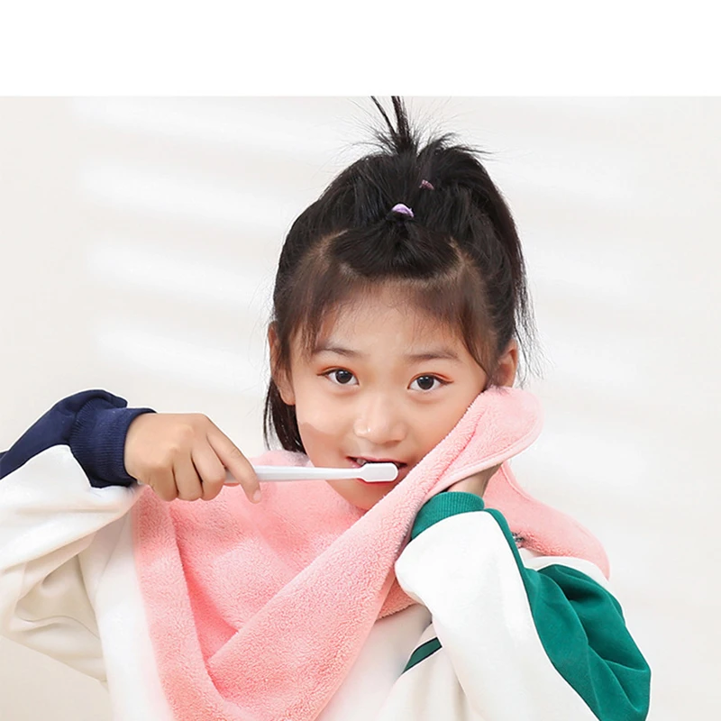 

Solid Microfiber Baby Saliva Towel Bibs Soft Coral Fleece Children Embroidery Wash Face Washcloth Skin Care Friendly Burp Cloth