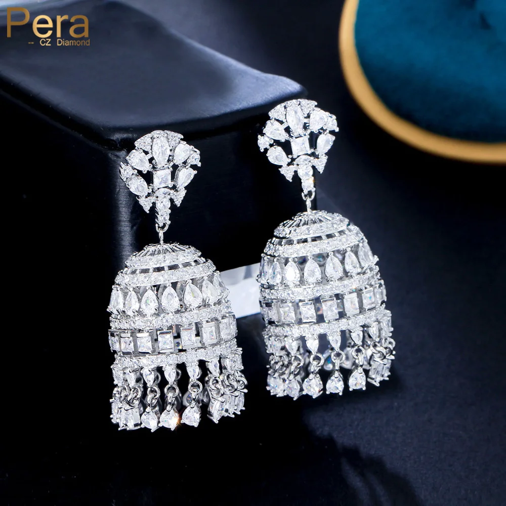 

Серьги-подвески женские с длинными кисточками и фианитом, E341