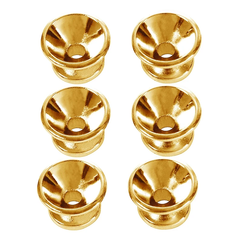 

6 X Electric Acoustic Guitar Bass Strap Button Screw Lock Pins Pegs Pads Golden