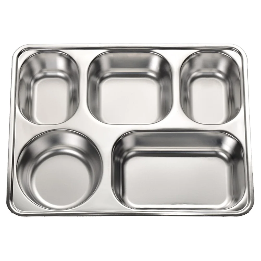 

Divided Plates Plate Trayfor Steel Stainless Dinner Trays Portion Serving Control Kids Adults Compartment Lunch Eating Meal