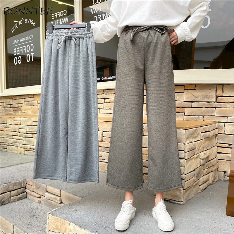 

Брюки женские прямые свободные с высокой талией, однотонные модные Универсальные спортивные штаны для отдыха в стиле ольччан, простая одеж...