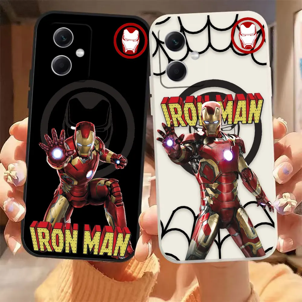 

Marvel Avengers Iron Man Phone Case For Redmi Note 12 11 11T 11R 11E 11S 10 9 9S 8 7 7S PRO PLUS 4G 5G Colour Liquid Case Fundas