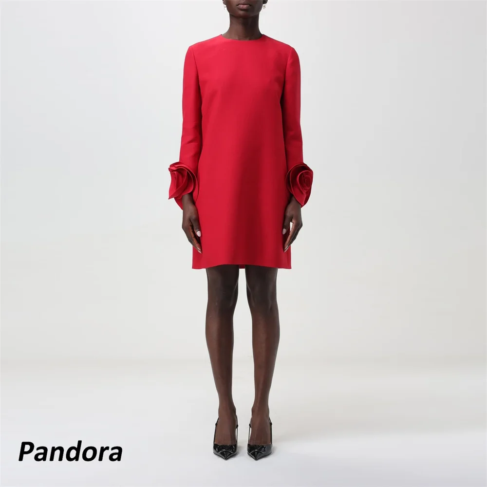 Женское вечернее мини-платье Pandora красное плиссированное платье с круглым
