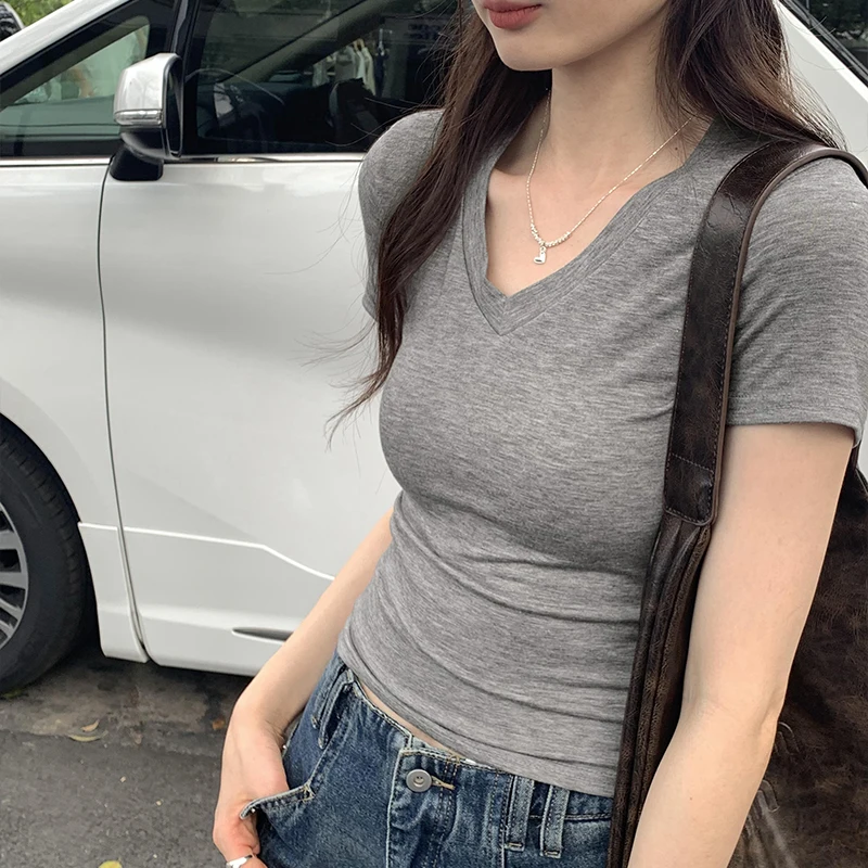 Женская модная футболка Sheathy новинка 2024 летняя сексуальная облегающая с