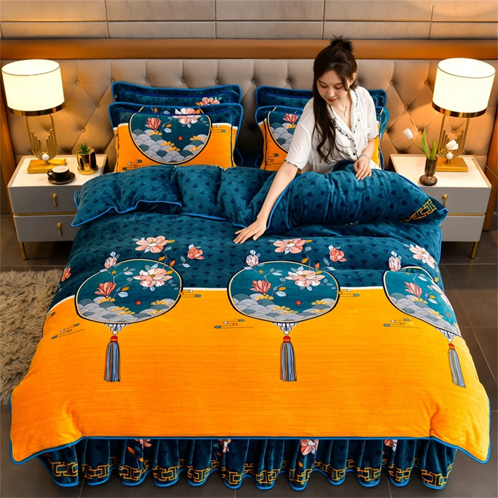 Легкий роскошный зимний молочный флисовый комплект из четырех предметов