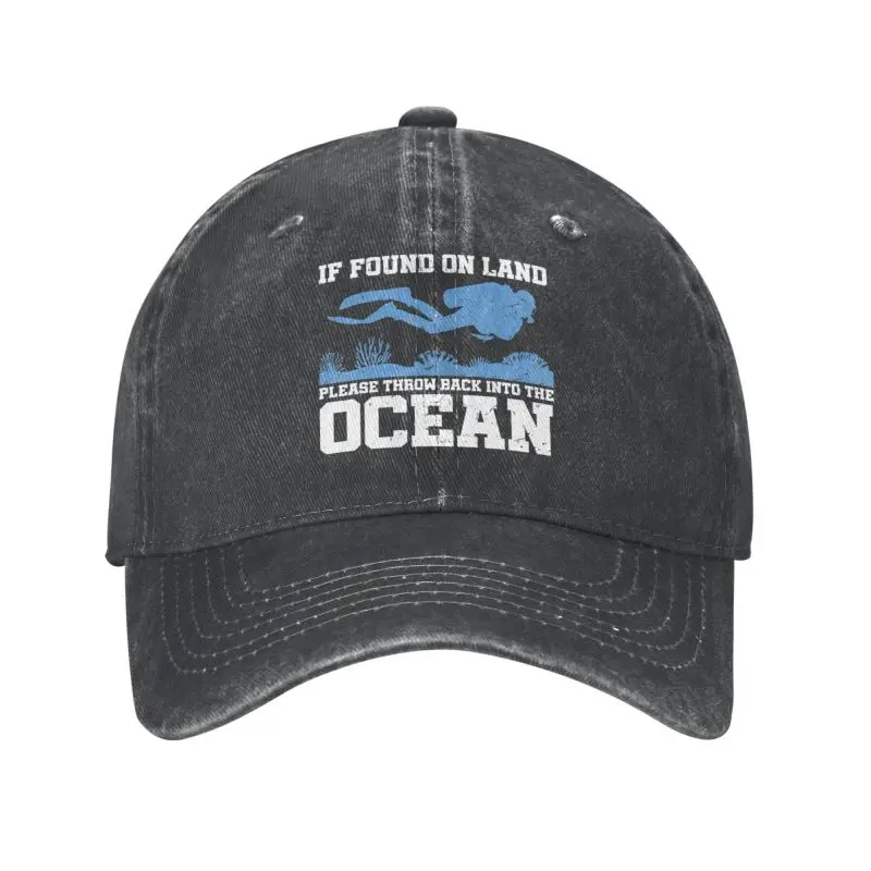 

New Cool Cotton If Found On Land Throw Back Ocean Baseball Cap for Men Custom Adjustable Adult Scuba Diving Dad Hat Hip Hop