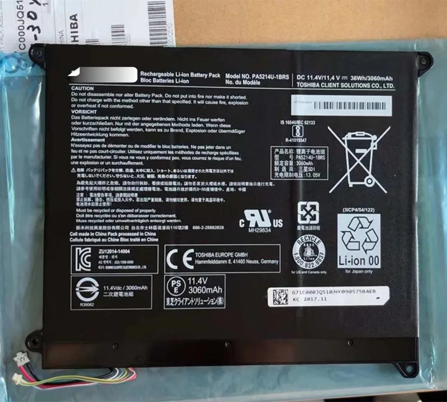 

Оригинальный аккумулятор для ноутбука Toshiba, 11,4 в, 36 Вт
