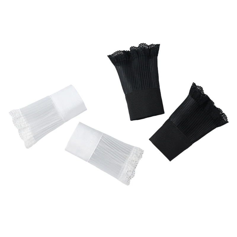 

Девушки белые черные наручные манжеты декоративные рукава плиссированные ложные манжеты юбка декоры Прямая поставка