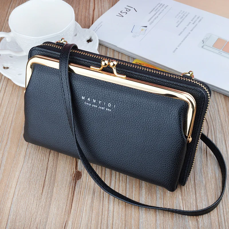 

Monedero Mujer Leather Wallet Phone Shoulder Bags for Women Monederos Para Monedas Tarjetas Clutch Long Pochette Femme Porte