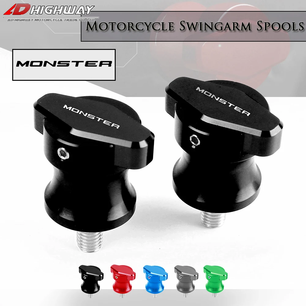 

For DUCATI MONSTER 695 696 796 797 821 Monster 821 1200 1200S 1200R 6/8/10MM Motorcycle SwingArm Sliders Spools CNC Stand Screw