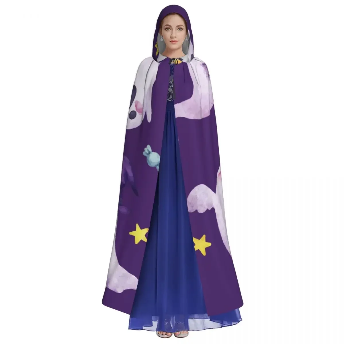 Акварель Хэллоуин призраки с капюшоном пальто Косплей Костюм вампира дьявола