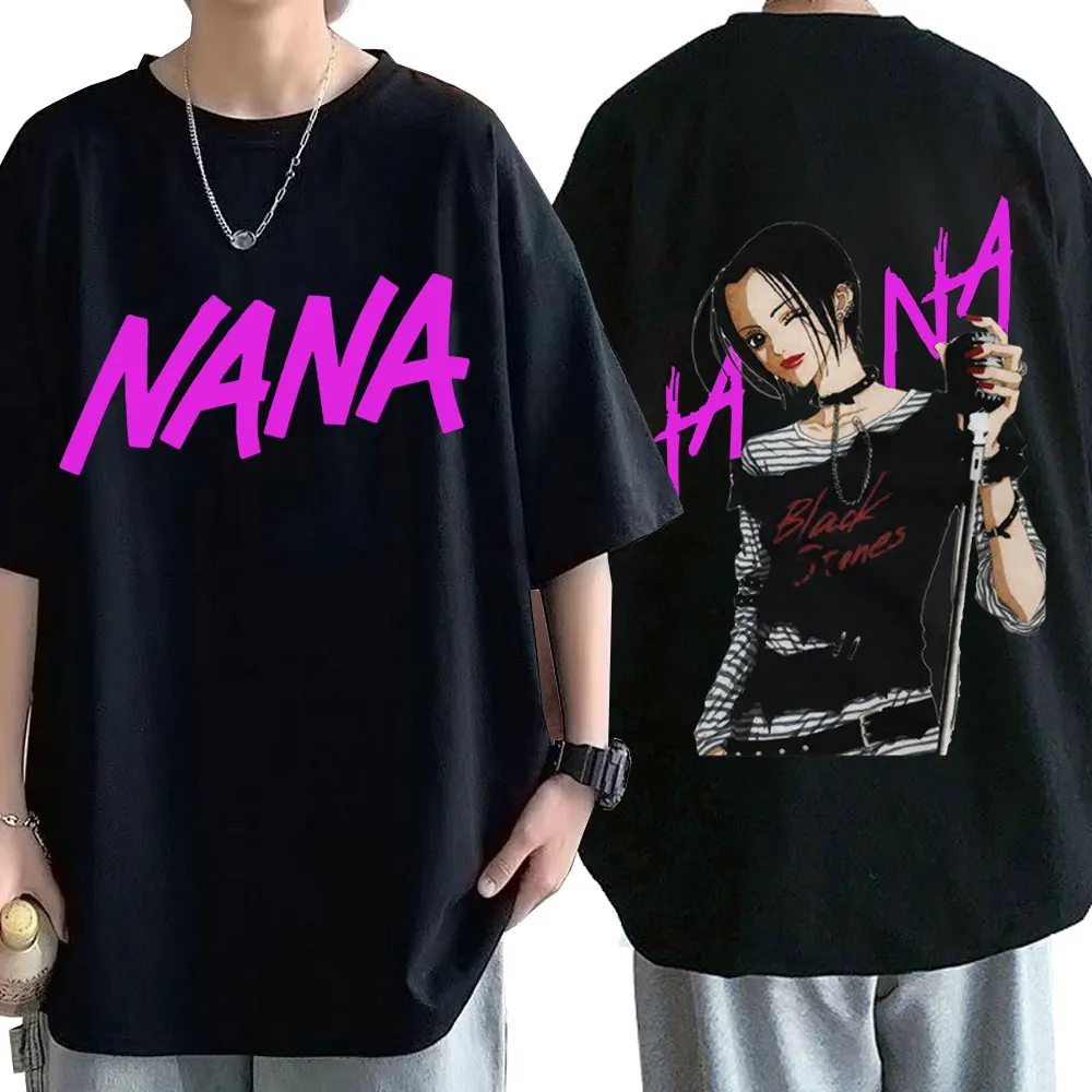 

Manga Nana Osaki Print T-shirts Men Women Short Sleeve Pure Cotton T-shirt Oversize Anime Clothes for Teens Harajuku Streetwear