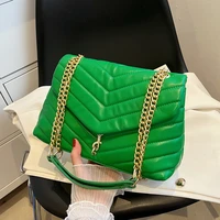 luxury thread women shoulder bag fashion chain flap crossbody bags trendy designer small square pu leather handbag casual purses