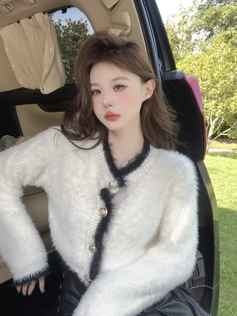 Мягкий мохеровый свитер с длинными рукавами женский осенне-зимний 2024 новый