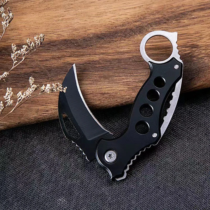 

Titanium Alloy Handle Wild Survival Multi-function Knife Hanging Key Chain Mini Knife Camping Claw Knife Exquisite Hunting Knife