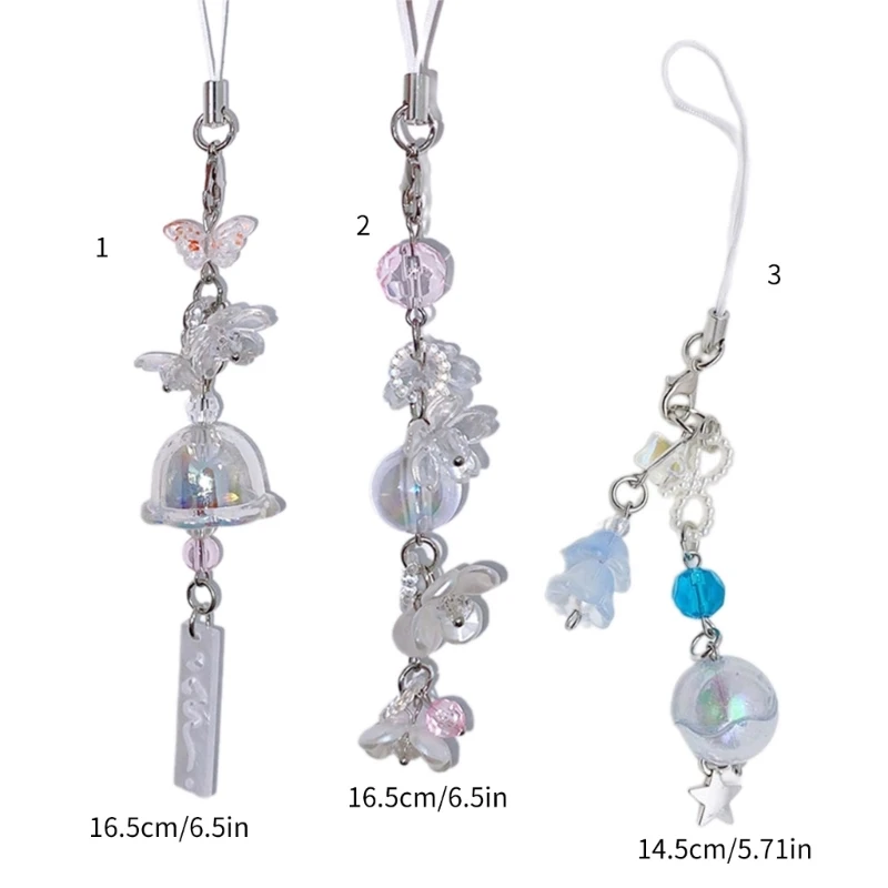 Цепочка для телефона в виде медузы подвесной брелок с цветком акриловый ремешок