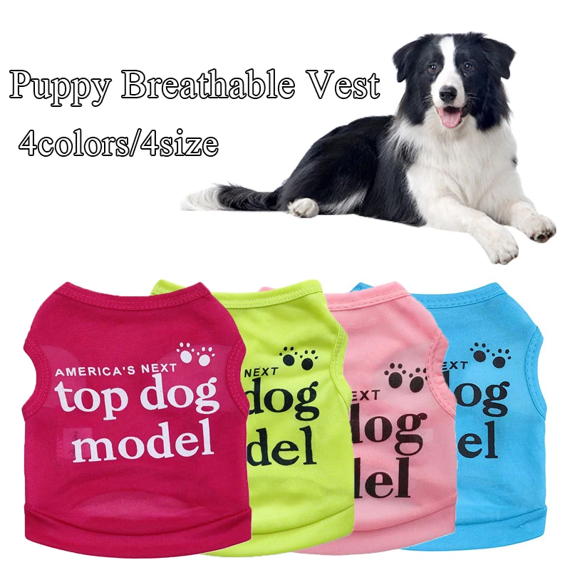 

Жилет для собак и кошек с буквенным принтом, однотонный жилет для собак, летняя одежда для маленьких собак, одежда для чихуахуа, костюм для д...