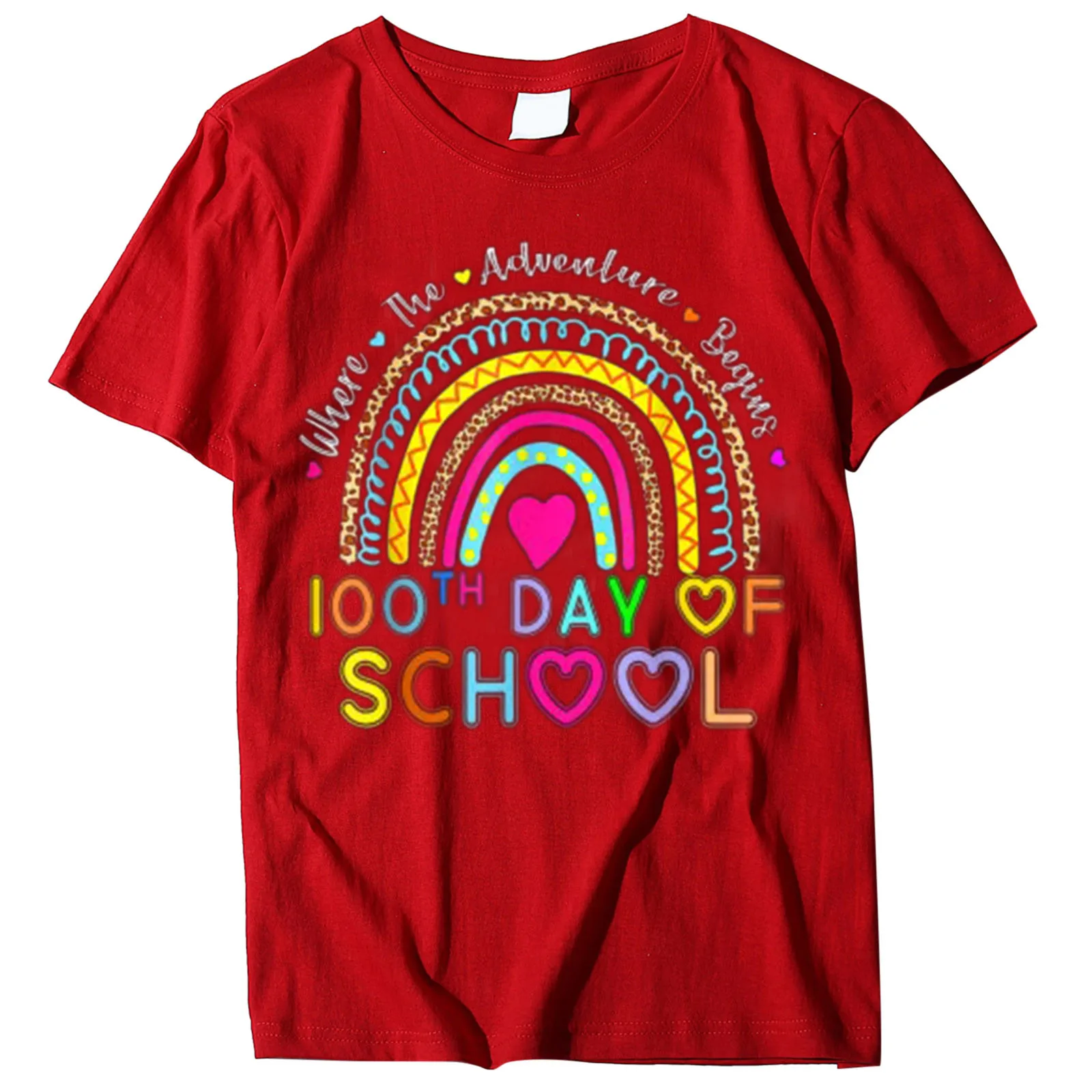 

Harajuku T Shirt Women Casual 100th Day Of School Teacher - 100 Days Rainbow T-shirt Camisetas De Mujer Рубашка Женская