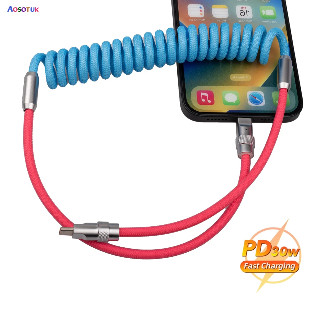 Кабель PD 27 Вт для iPhone 14 13 12 11 XR XS 8 7 Plus 3A быстрой зарядки USB C освещения 11Pro Max 6