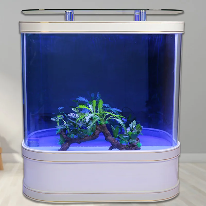 

Arc Fish Tank Wholesale Double round Corner Bar Counter Globe Aquarium 1.2 M Living Room Glass