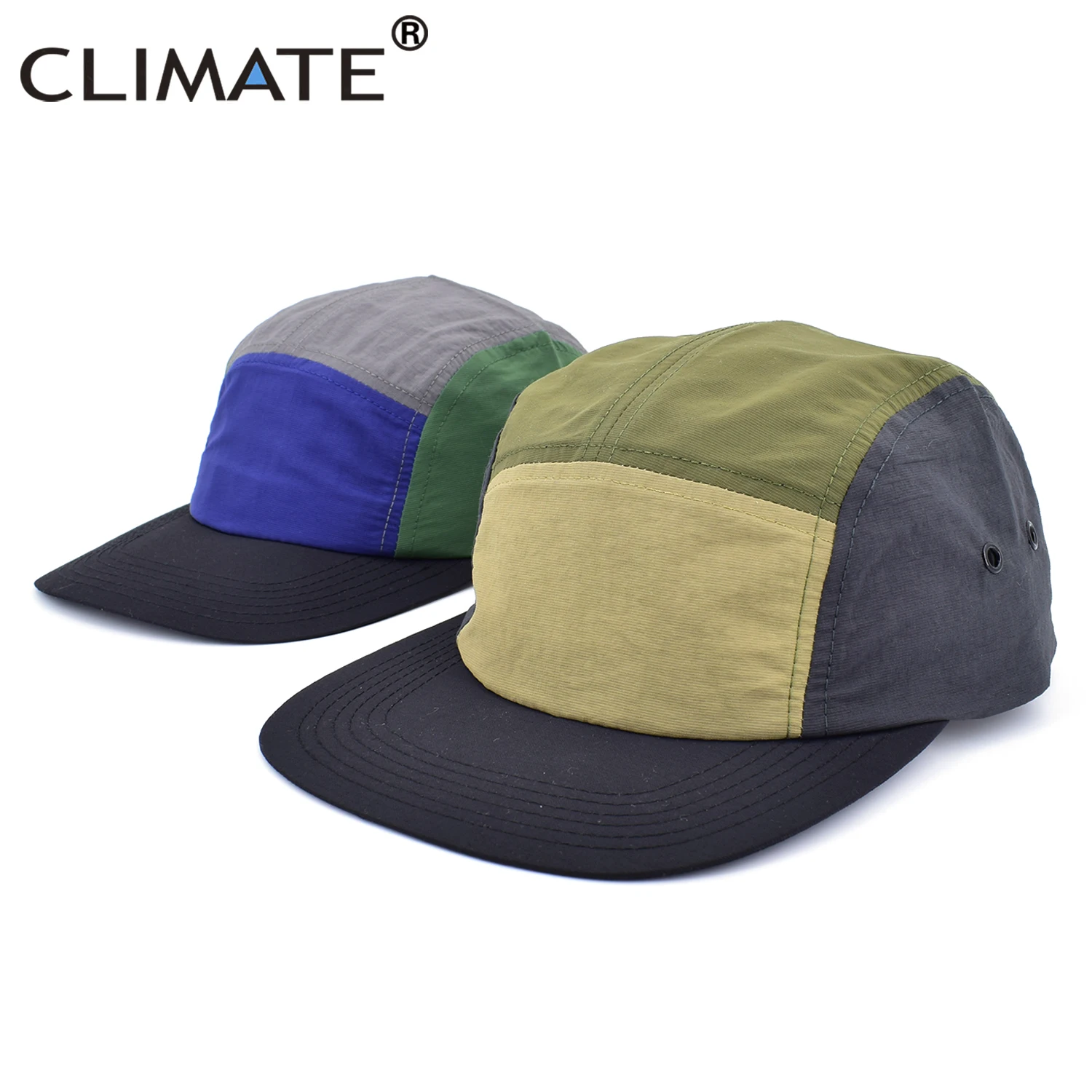 CLIMATE Quick Dry 5 Panel Baseball Cap 5 Panels Sport Outdoor Breathable Cap Hats Camping Snapback Trucker Hat for Hiking