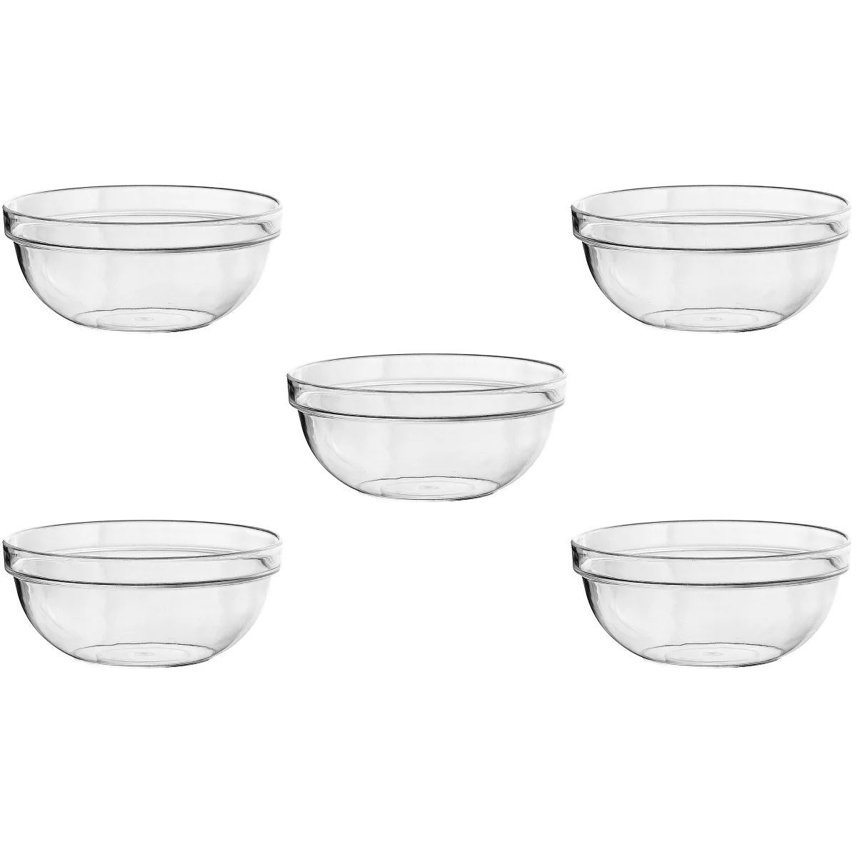 

5x Pasta Decorative Bowl Container Clear Dessert Bowl PC Tea Basin for Restaurant Kitchen Home Canteen