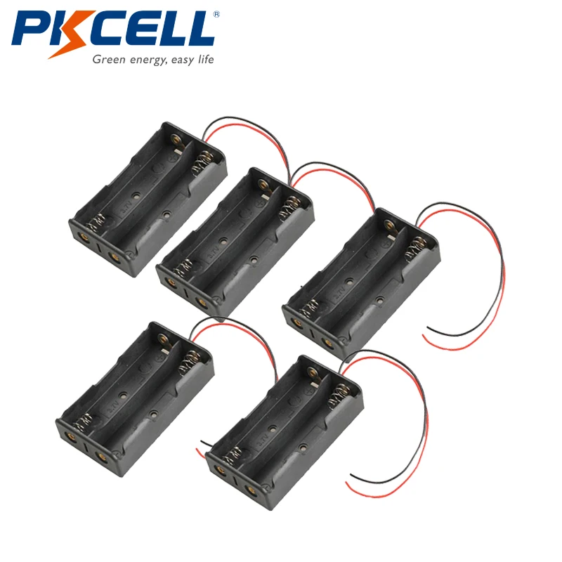 

5pcs 18650 2slot Battery Cells Clip Holder Box Case Black NEW