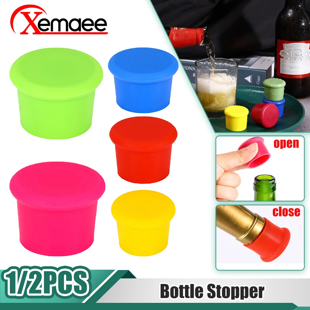 

Silicone Wine Bottle Sealed Caps Beer Cover Bar Champagne Closures Saver Dusty Stopper For Bottle Kitchen Wine Accessories Tools