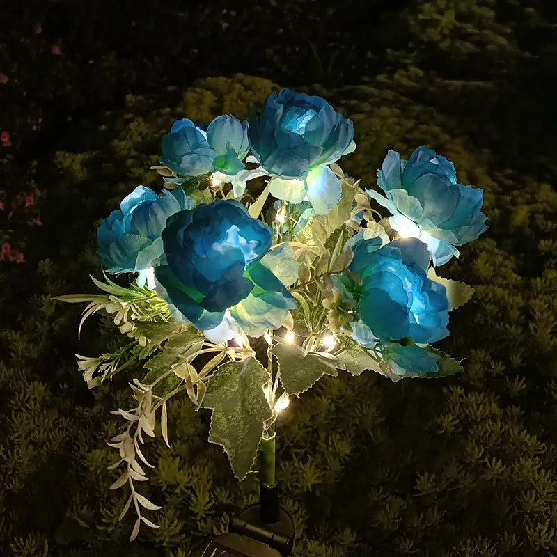 Солнечный семь пионов искусственные цветы освещение для двора декоративное