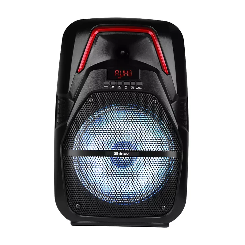

Shinco Portable PA Speaker System DJ Light Powerful Karaoke Speaker with Wireless Microphone Audio High Power System for Party