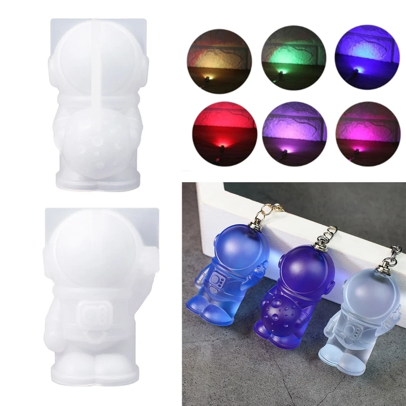 

Astronaut Molds Silicone Keychain Molds With Hole Keychain Casting for DIY Key Chain Pendant Crystal Epoxy Resin Molds 124A