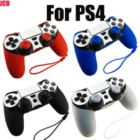 jcd 1pc for ps4 handle silicone cover joystick protective cover black and white red and blue for ps4 controller game accessories
